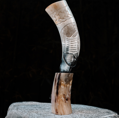 Viking Battle Ship Drinking Horn